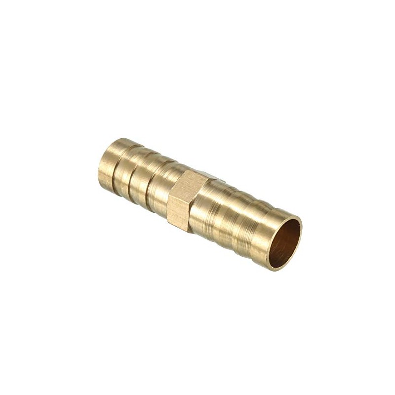 sourcing map 12mm Brass Barb Hose Fitting Straight Connector Coupler