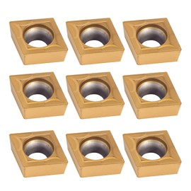 10pcs CNC Carbide Insert Cutters, Indexable Lathe Milling Inserts Turning Tools with Box for Steel Half Cutting CCMT09T304 CCMT32.5