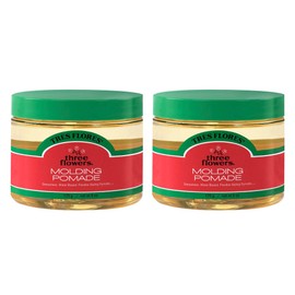 Three Flowers Tres Flores Molding Hair Styling Cream Pomade, For All Hair Types - 6 oz. (2 Pack)