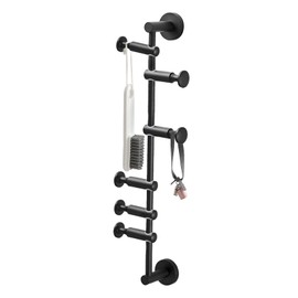 Gdrasuya10 Wall Mounted Metal Vertical Tree Branch Coat Rack, 6 Adjustable Movable Rotatable Hooks, 24'' Coat Hat Rack for Scarves Clothes Robe Handbags Towel