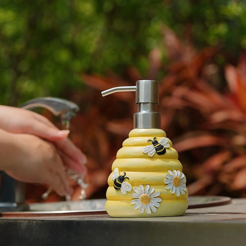 Byttlerom Bee Soap Dispenser Decorative Hand Pump Refillable Soap Dispenser