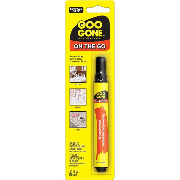 Goo Gone On The Go Pen - 0.34 Ounce - Adhesive Removing Pen Removes Stickers Price Tags and Scuffs
