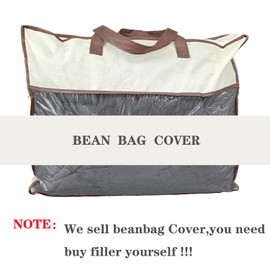 Halatua Bean Bag Sofa Cover (Dark Gray, 6FT(D153*H65cm) ONLY Cover)