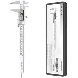 Proster Digital Vernier Caliper 8 Inch/200 mm Stainless Steel Electronic Fractional Number/Inch/Metric Conversion Measuring Tool for Length Width Depth Inner Diameter Outer Diameter