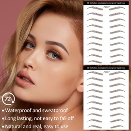 DAGEDA Brown 40 Pairs 4 PC 4D Eyebrow Transfers Stickers, Long Lasting Natural Waterproof Bionic Eyebrow Water Transfer Tattoo Eyebrow Sticker For Woman Man Makeup Tool（#ZX-007）