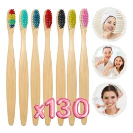 Cepillo Dientes Bambú Biodegradable Suave Ecológico 130 Pz                                                                                            