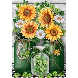 Irish Mason Jars St. Patrick's Day Garden Flag 12.5" x 18" Briarwood Lane