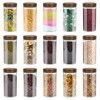 Venuekkuri Glass Coffee Grounds Container with Shelf, 2 × 45