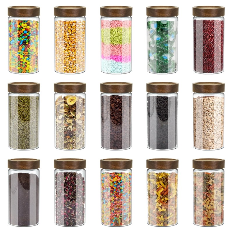 Venuekkuri Glass Coffee Grounds Container with Shelf, 2 × 45
