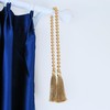 Fenghuangwu 34 Inch Pearl Glass Bead Garland with Tassels -