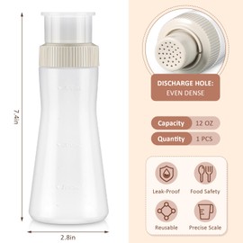 Havawish 1 Pcs Cake Syrup Dispense 12 Oz/350ml Graduated Plastic Squeeze Bottle for Soaking Honey Syrup Rain Spray Bottle with Sealing Lid Easy Storage Reusable Baking Tools (White)