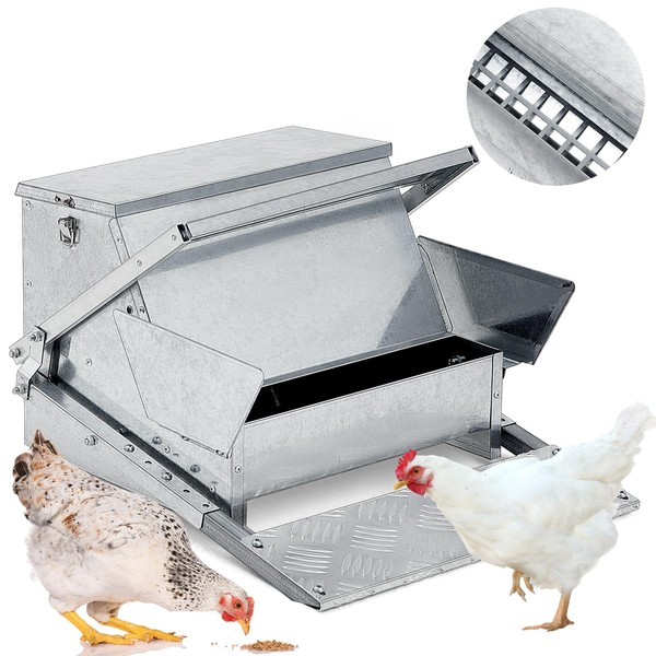 Zhehao Automatic Galvanized Chicken Feeder 25lb Self Opening Sheet Poultry