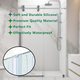 Shower Door Seal, 120 Inch Soft Frameless Glass Shower Door Side Seal to Prevent Shower Water Leakage for 10mm (3/8") Glass Door