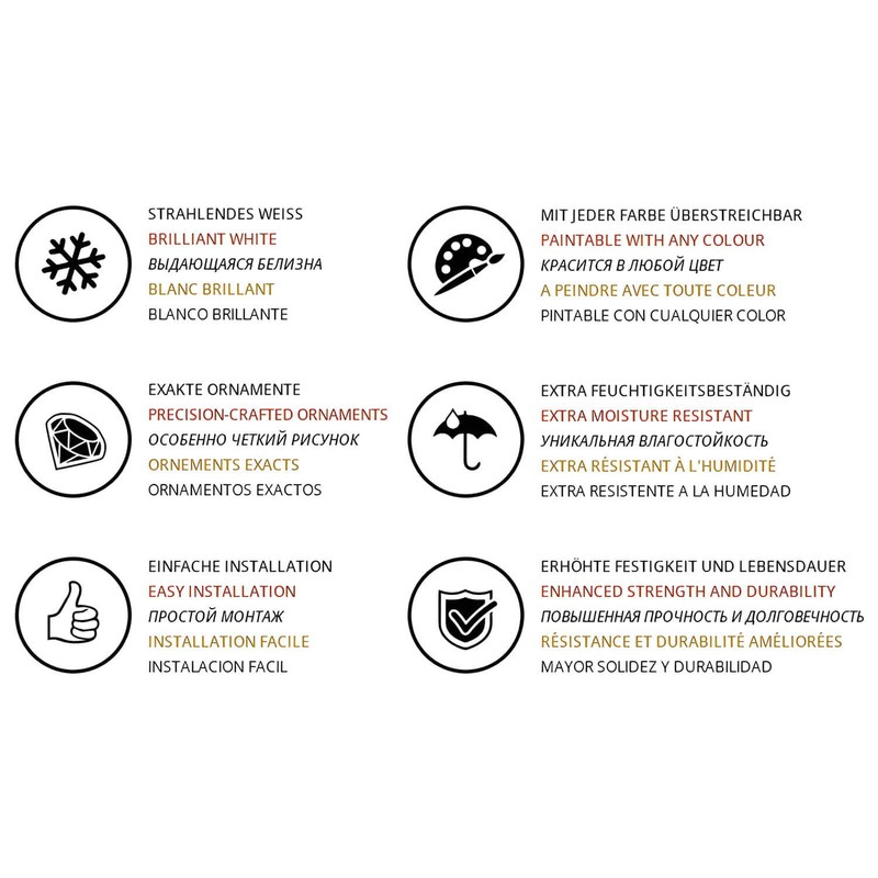 PROFHOME 156020 Rococo Ceiling Element Baroque Style Diameter 47.0 cm