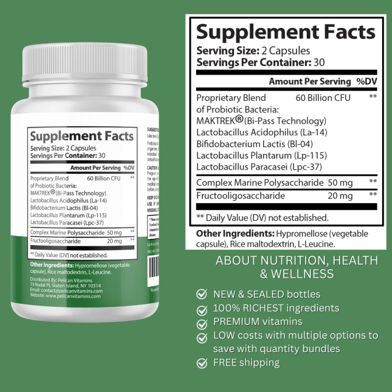 Pelican Vitamins RegulaRoot Pro- Digestive Support- 60 Capsules