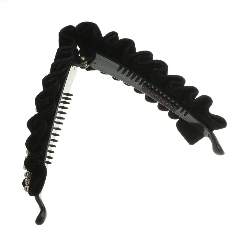 VINGTAINE H-917 Velvet Stone Banana Clip (L) Gathered Hair Clip