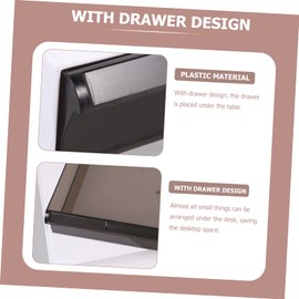 Operitacx Desktop Storage Box Under Desk Organizer Table Drawer Stationery Storage Desk Drawer Work Desk Utensil Countertop Lid Under Desktop Drawer Office Nail Drawer Plastic Abs Black
