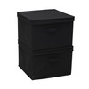 Household Essentials Square Canvas Storage Box With Lid, 15x15x10 in,
