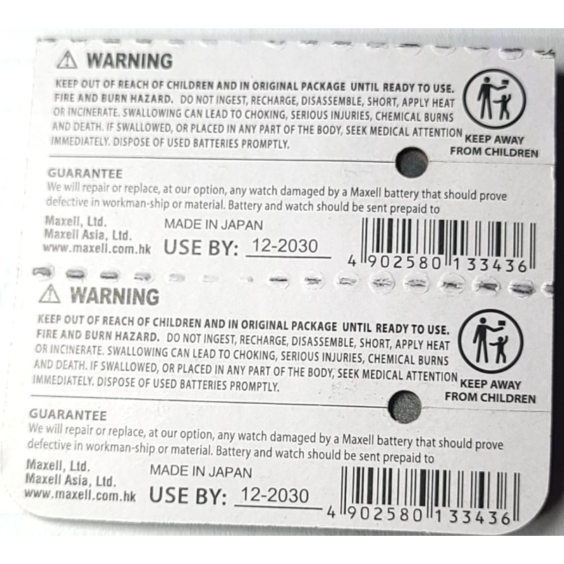 Maxell 2 PACK MAXELL 377 SR626SW SR626 SILVER OXIDE (GOOD