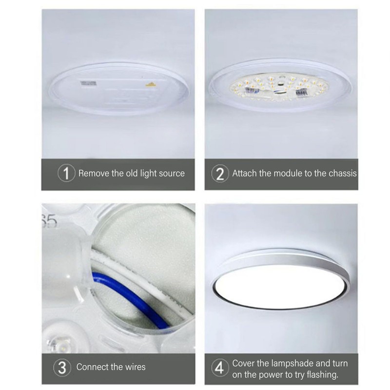 Dpofirs 6.5 Inch Ceiling Fan LED Light Replacement,3 Color Dimmable