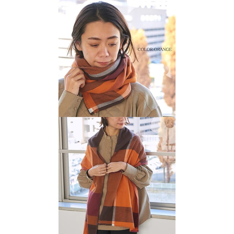 ORIM Casual Box, Soft, Warm, 100% Cotton, Checkered Scarf, One