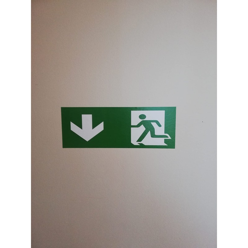 Emergency Exit Sign, Pack of 5, Premium Stickers, 24 cm