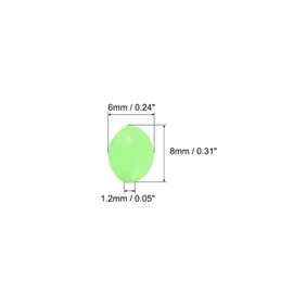 PATIKIL 8x6mm Glow Fishing Beads, 200Pcs Soft Plastic Oval Rubber Luminous Fishing Bait Eggs Rig Bead Tackle Lures Accessories with Storage Box, Green