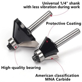 MNA Router Bit Set Wood-Smith Edition 15 Pieces 1/4 Inch, European Style Router Bits Kit, DIYer Woodworking Tools, Carrying Case (15 B)
