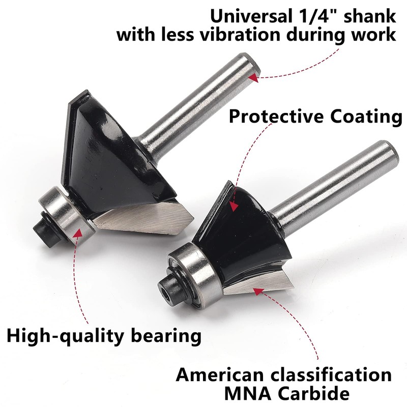 MNA Router Bit Set Wood-Smith Edition 15 Pieces 1/4 Inch,