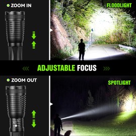 BlueFire Super Bright 1200 Lumen LED Handheld Flashlight with Adjustable Focus and 5 Light Modes Outdoor Waterproof Torch Tactical Flashlight for Hiking Camping