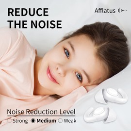 Afflatus Small Ear Plugs for Kids (Age 10-17) or Adults with Small Ears Canals, Small Earplugs Kids, Soft Comfort Ear Plugs for Children, Noise Cancelling, Sleeping, Flying. (Size S, Pairs*2)