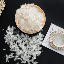 ROSE FEATHER Bulk Goose Down Feather Stuffing & Fill – Hypoallergenic Pillow Filling, Repair, Restuff, Fluff for Couch Cushions, Comforters, Jackets10/90-4Lb DIY