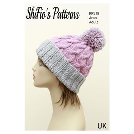 Knitting Pattern for Ladies Hat, Lady’s Cable Beanie Hat Knitting Pattern, Women’s Aran Hat Knitting Pattern, Cabled Aran Hat Knitting Pattern, Aran, KP518