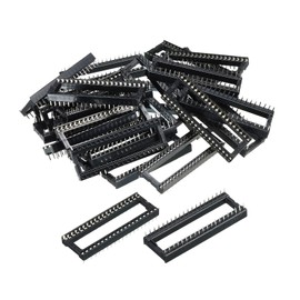 sourcing map DIP IC Chip Socket Adapter Flat Pin 40P 2.54 mm Pitch 15 mm IC Socket for PCB Board Chip, Pack of 30