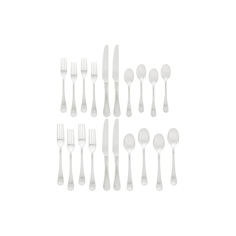 Ginkgo International Bergen 20-Piece Stainless Steel Flatware Set, Service for