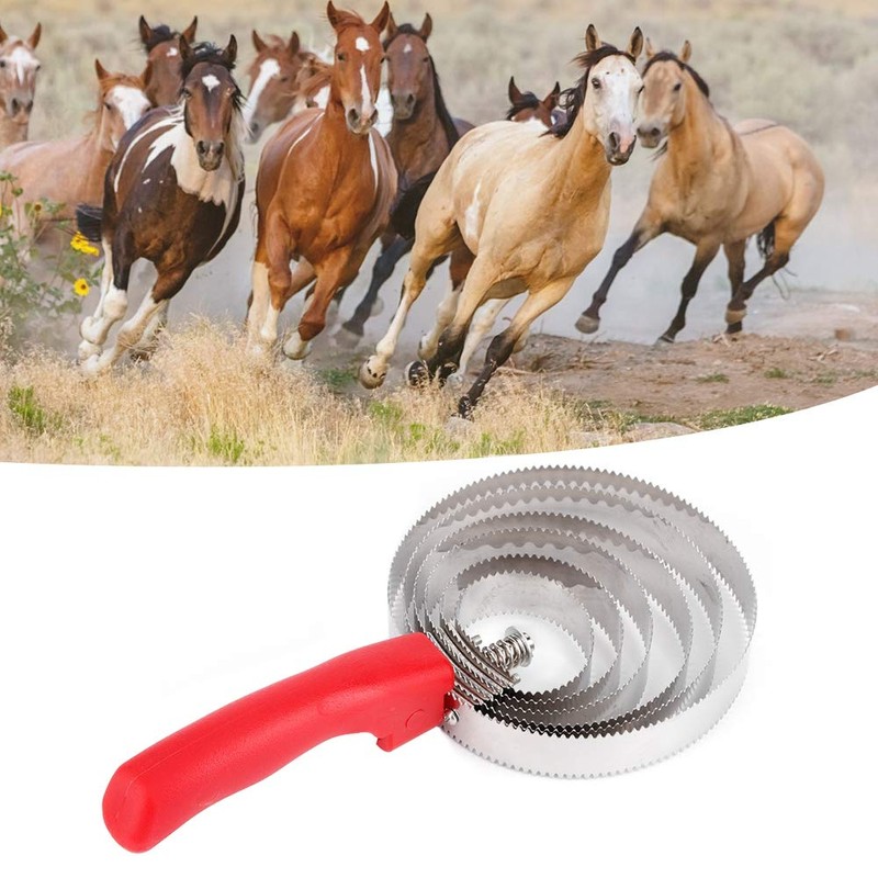Tnfeeon Horse Itching Brush, Shedding Blade Double Side Stainless Steel