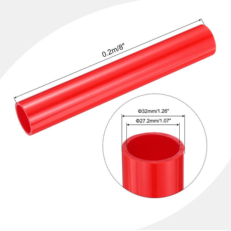 MECCANIXITY PVC Rigid Round Pipe 27.2mm ID 32mm OD 20cm/8"