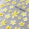 JMEOWIO 3D Embossed Yellow Flower Nail Art Stickers Decals Self-Adhesive