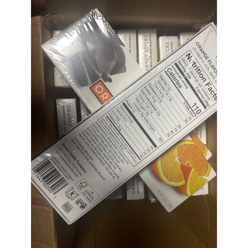 Sweet's Candy 16 Boxes Sweet Candy Dark Chocolate Covered Orange