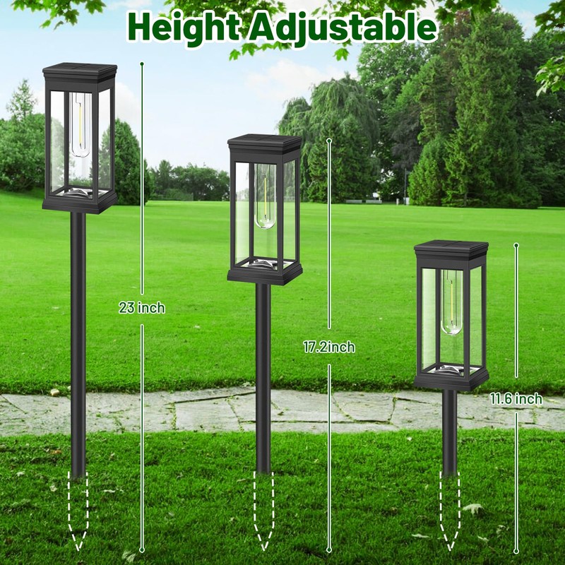 BesLowe 【Upgraded】 Solar Pathway Lights Outdoor, 8-Pack Large LED Solar