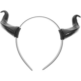 VitalBloom Devil Horn Type 1 Headband, Halloween, Cosplay, Costume, Includes Headband (Black)
