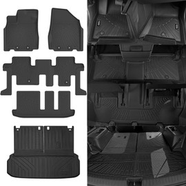 NQOQN Floor Mats Fit for 2013-2020 Nissan Pathfinder/2013 Infiniti JX35/2014-2020 Infiniti QX60 Trunk Mat with Backrest Mat 3rd Row Replacement for Nissan Pathfinder Accessories Anti-Slip Floor Mats