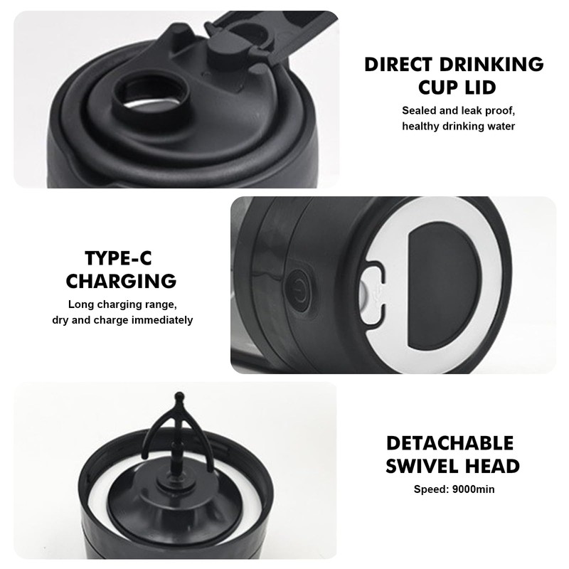 Elektrischer Protein Shaker, Elektrischer Eiweiß Shaker, Usb-Mixbecher 600ml, leistungsstarke Mixer-Flaschen,