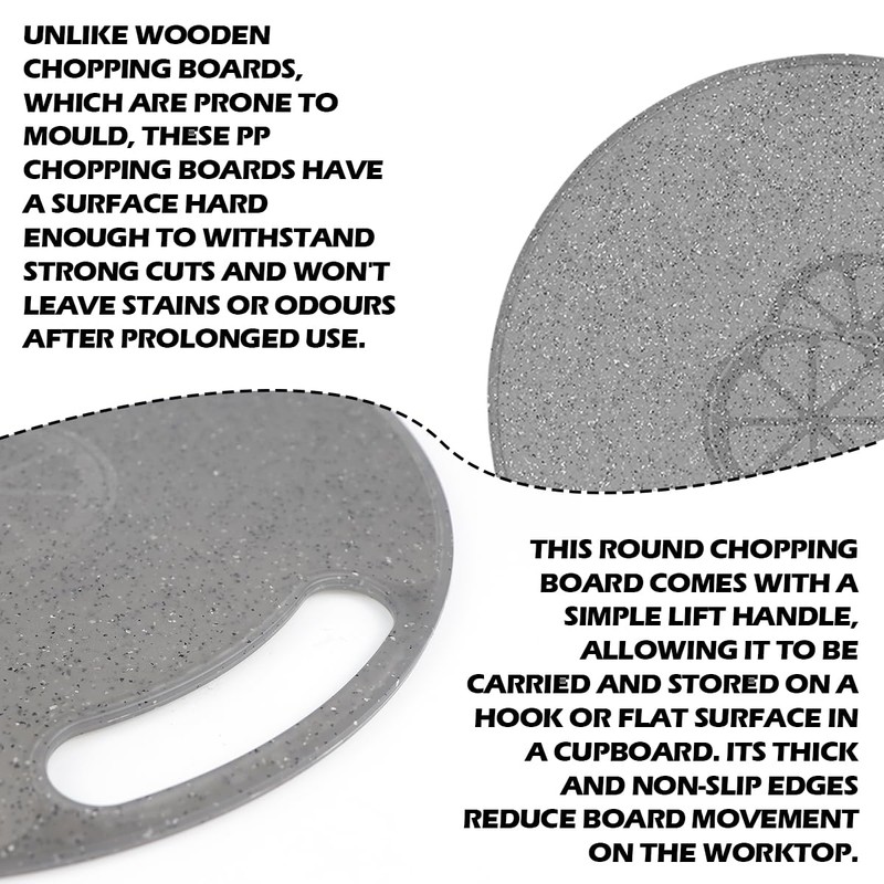 ZJIVQO Round Cutting Board Plastic Chopping Board with Hanging Hole