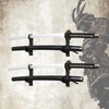 Samurai Sword Wall Mount-Katana Stand Wall Mount-(Black-2 Set) Sword Wall
