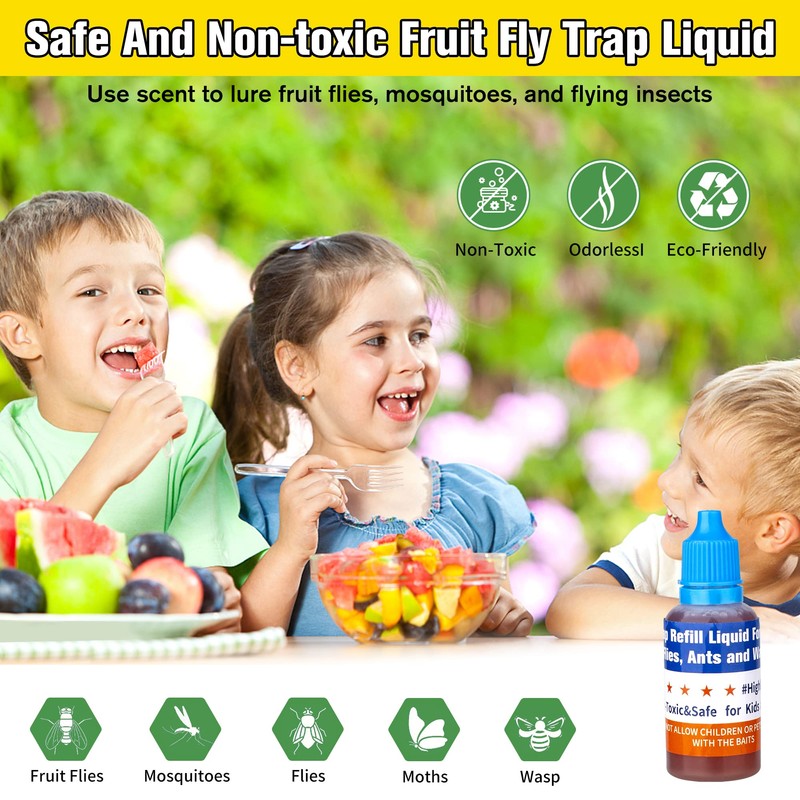 Fruit Fly Trap Refill Liquid,Indoor Fruit Fly Trap for Home