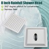 Heyalan 8 Inch Shower Head and Handle Set Square Shower
