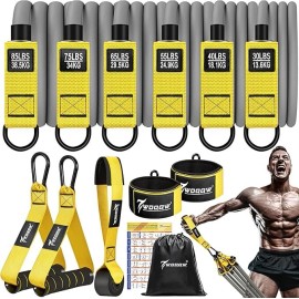 WOQQW Resistance Bands, 350lbs Heavy Exercise Bands with Handles, Workout Bands Set...