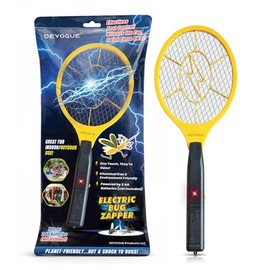 DEVOGUE® Electric Fly Swatter – Battery Operated Bug Zapper Racket, Mosquito & Insect Killer, Handheld Pest Control, Indoor & Outdoor Use