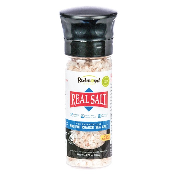 Redmond Real Sea Salt - Natural Unrefined Organic Gluten Free, Coarse Grinder 4.75 oz